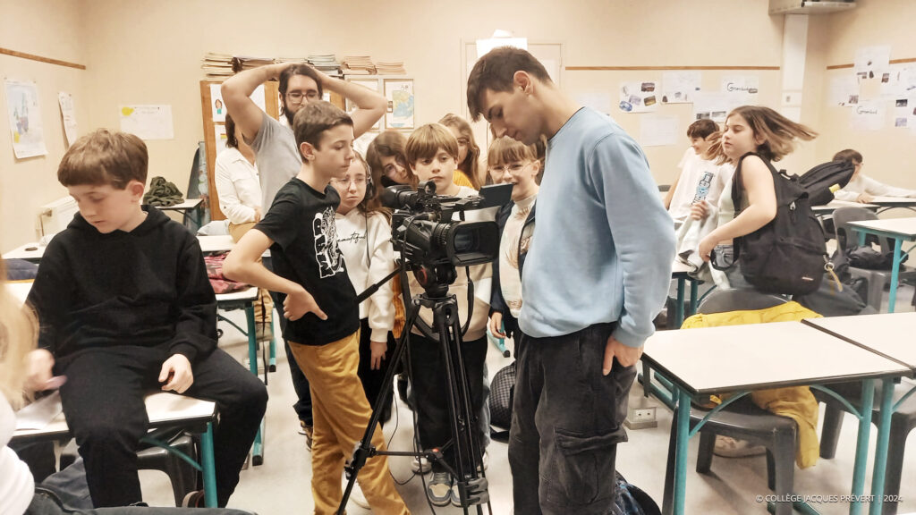 Photo de tournage du projet « Graines de Reporters Scientifiques »