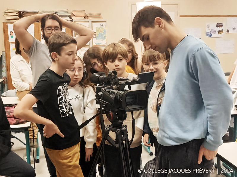 Photo de tournage du projet « Graines de Reporter Scientifiques »